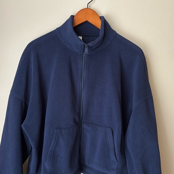Fabletics Fleece Women's blue navy bomber fleece cardigan jacket. Size XL. - Picture 6 of 13